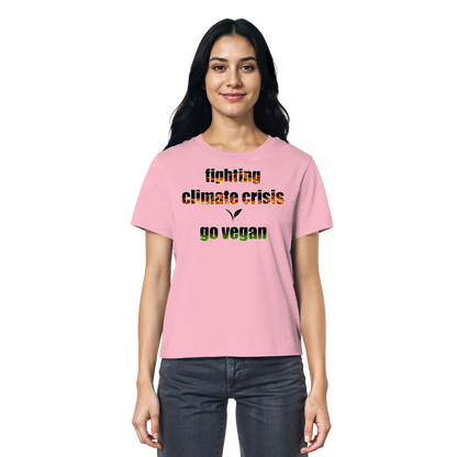 vegwear "fighting climate cirsis" - Damen Bio T-Shirt vegan & klimafreundlich