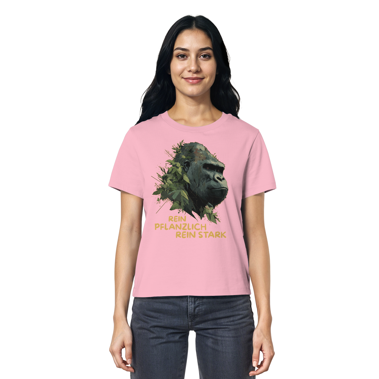 vegwear "Gorilla, rein pflanzlich rein stark" - Damen T-Shirt, bio, vegan
