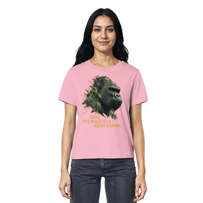 vegwear "Gorilla, rein pflanzlich rein stark" - Damen T-Shirt, bio, vegan