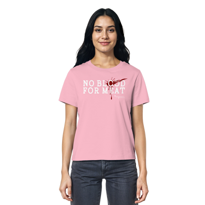 100% vegane T-Shirt für Damen: 'no blood for meat' | vegwear