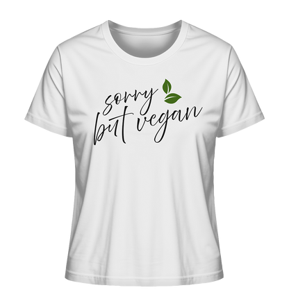 Motif "sorry but vegan" - women's organic T-shirt