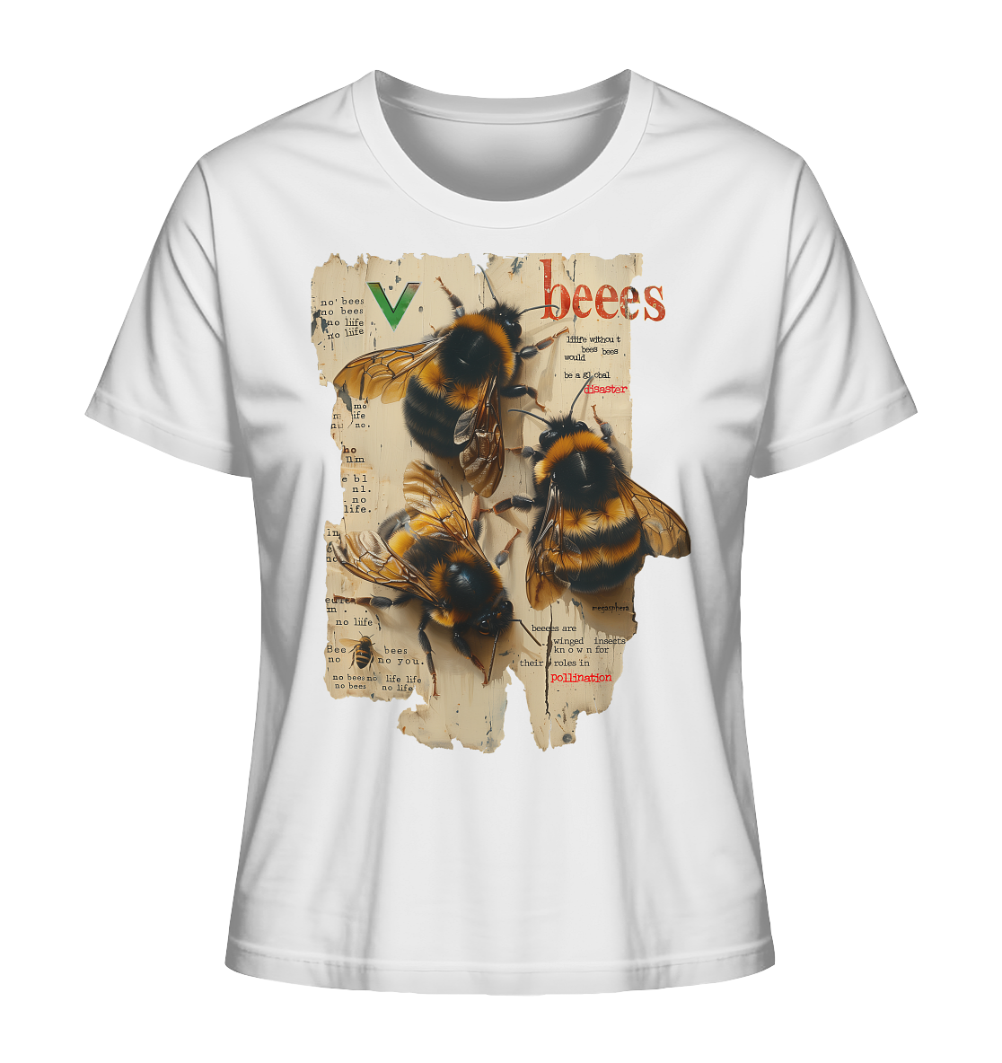 Motiv "no bees, no life" - Damen Bio T-Shirt