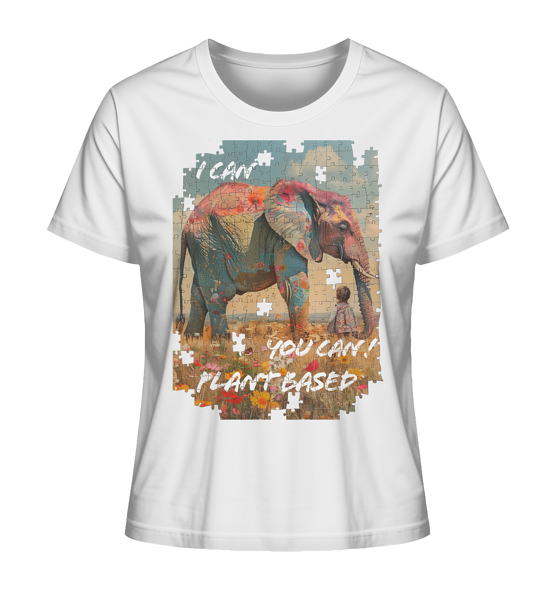 Motiv "plant based elephant" - Bio Damen T-shirt