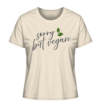 Motif "sorry but vegan" - women's organic T-shirt