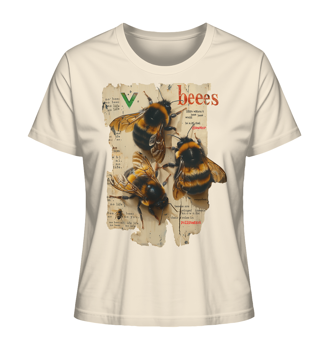 Motiv "no bees, no life" - Damen Bio T-Shirt