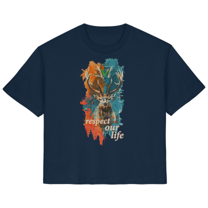 vegwear "respect our life - Hirsch" - Damen T-Shirt
