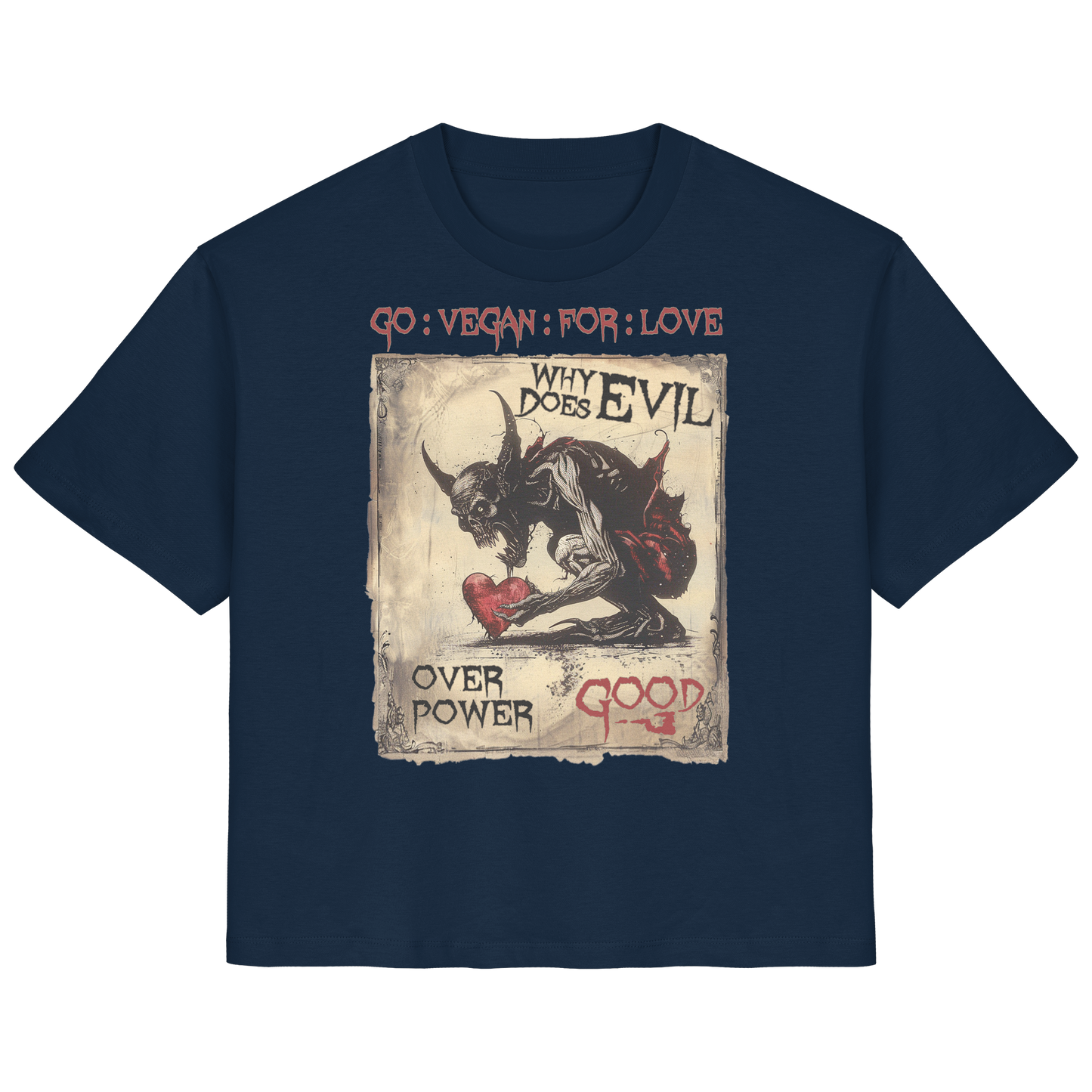 vegwear "why does evil" - Damen Bio T-Shirt