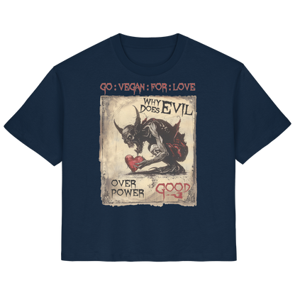 vegwear "why does evil" - Damen Bio T-Shirt