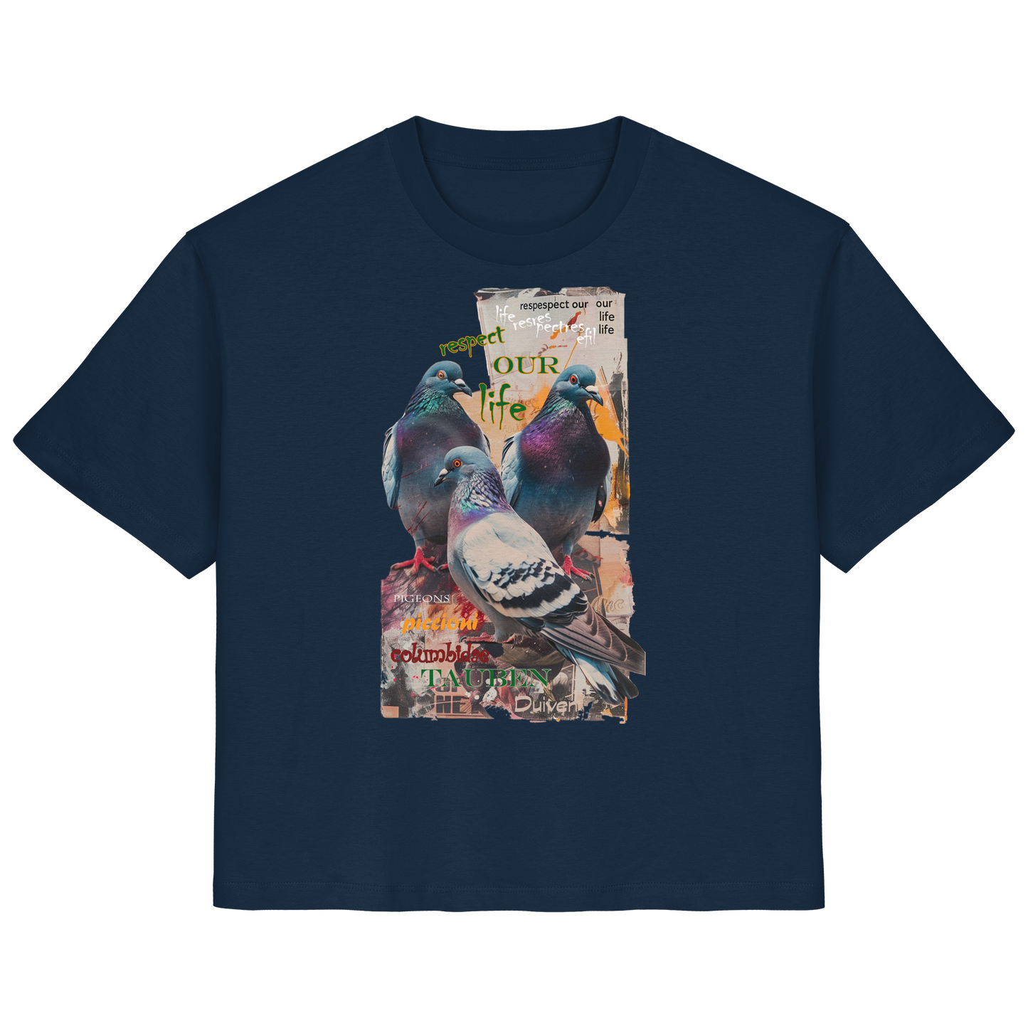 vegwear "respect our life - Tauben" - Damen Bio T-Shirt, nachhaltig, fair