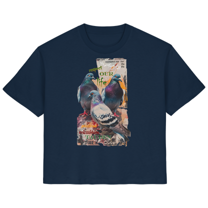 vegwear "respect our life - Tauben" - Damen Bio T-Shirt, nachhaltig, fair