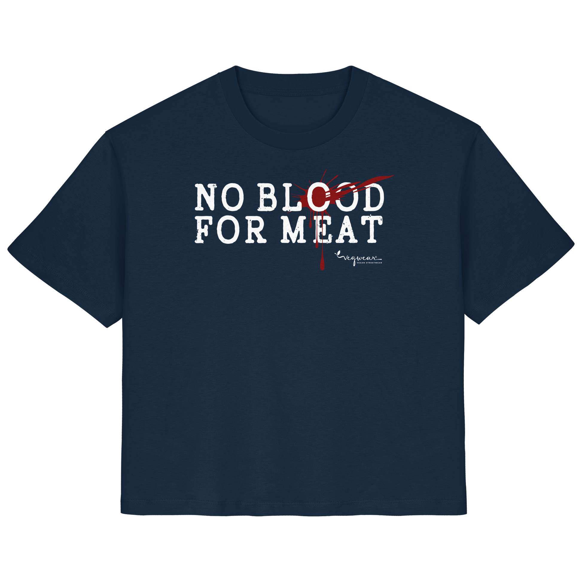 100% vegane T-Shirt für Damen: 'no blood for meat' | vegwear
