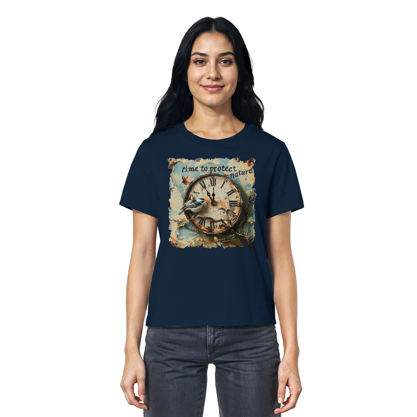 vegwear "time to protect nature" - Damen T-Shirt, nachhaltige Mode