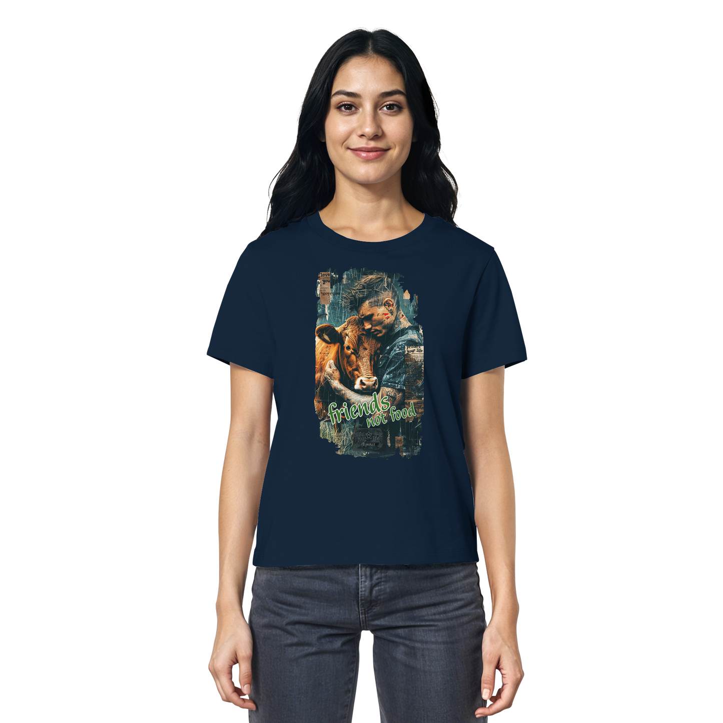 vegwear "friends not food" - Damen Bio T-Shirt, bio, fair