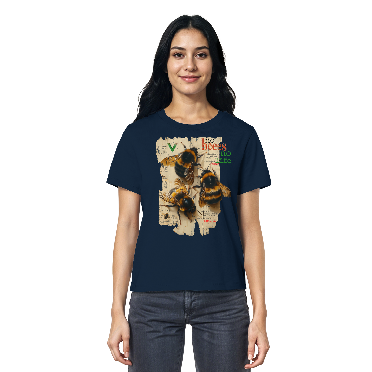 vegwear "no bees no life" 2.0 - Damen T-Shirt, bio, vegan