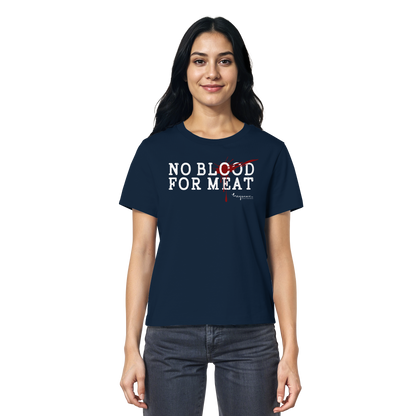 100% vegane T-Shirt für Damen: 'no blood for meat' | vegwear