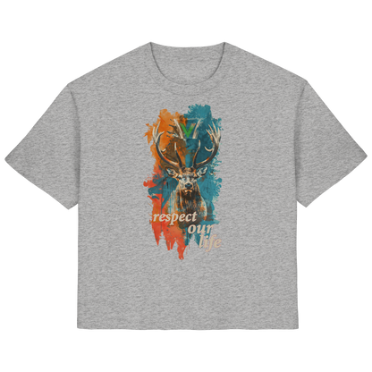vegwear "respect our life - Hirsch" - Damen T-Shirt