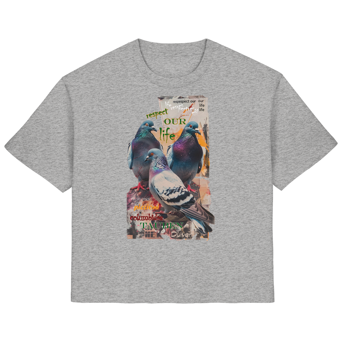 vegwear "respect our life - Tauben" - Damen Bio T-Shirt, nachhaltig, fair