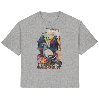 vegwear "respect our life - Tauben" - Damen Bio T-Shirt, nachhaltig, fair