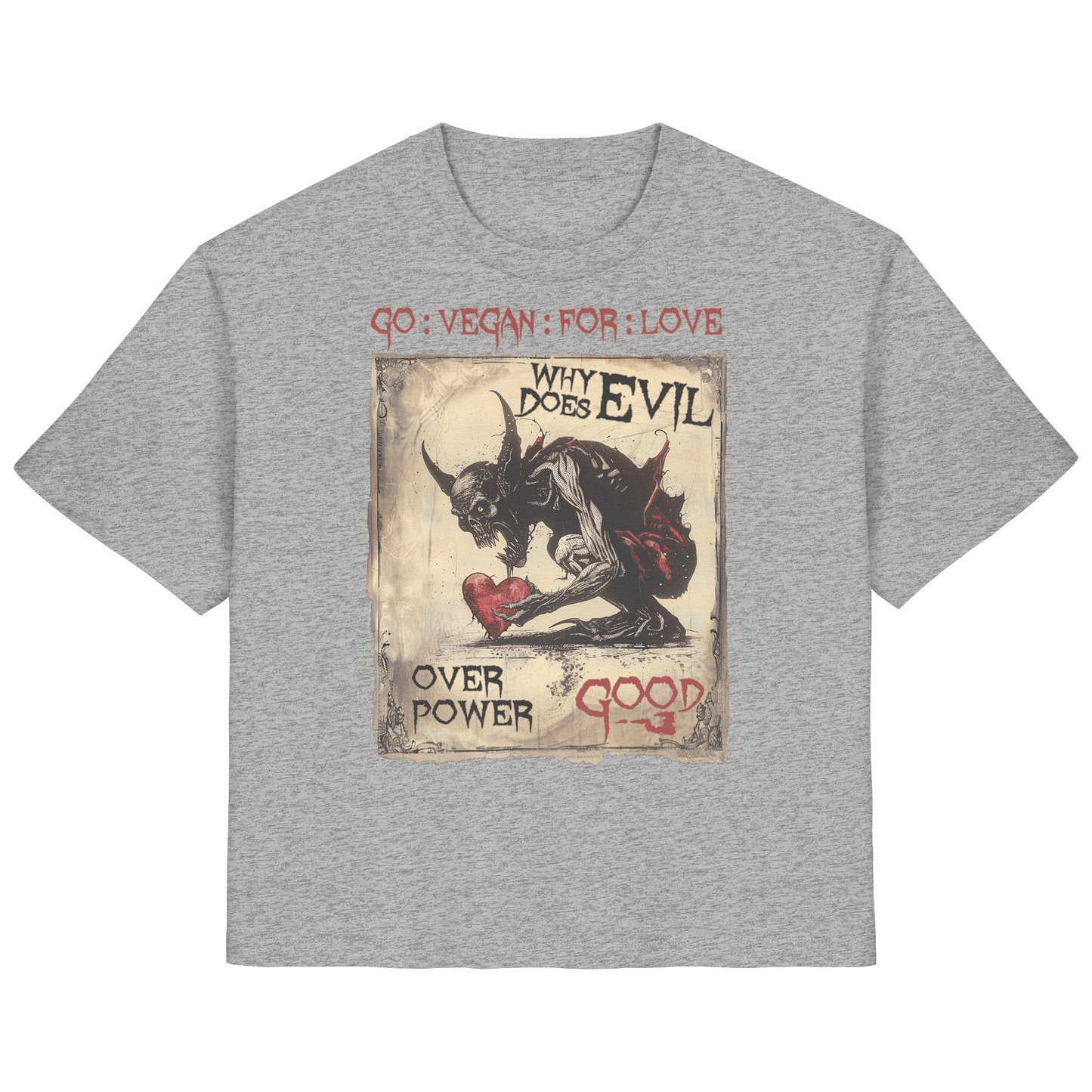 vegwear "why does evil" - Damen Bio T-Shirt