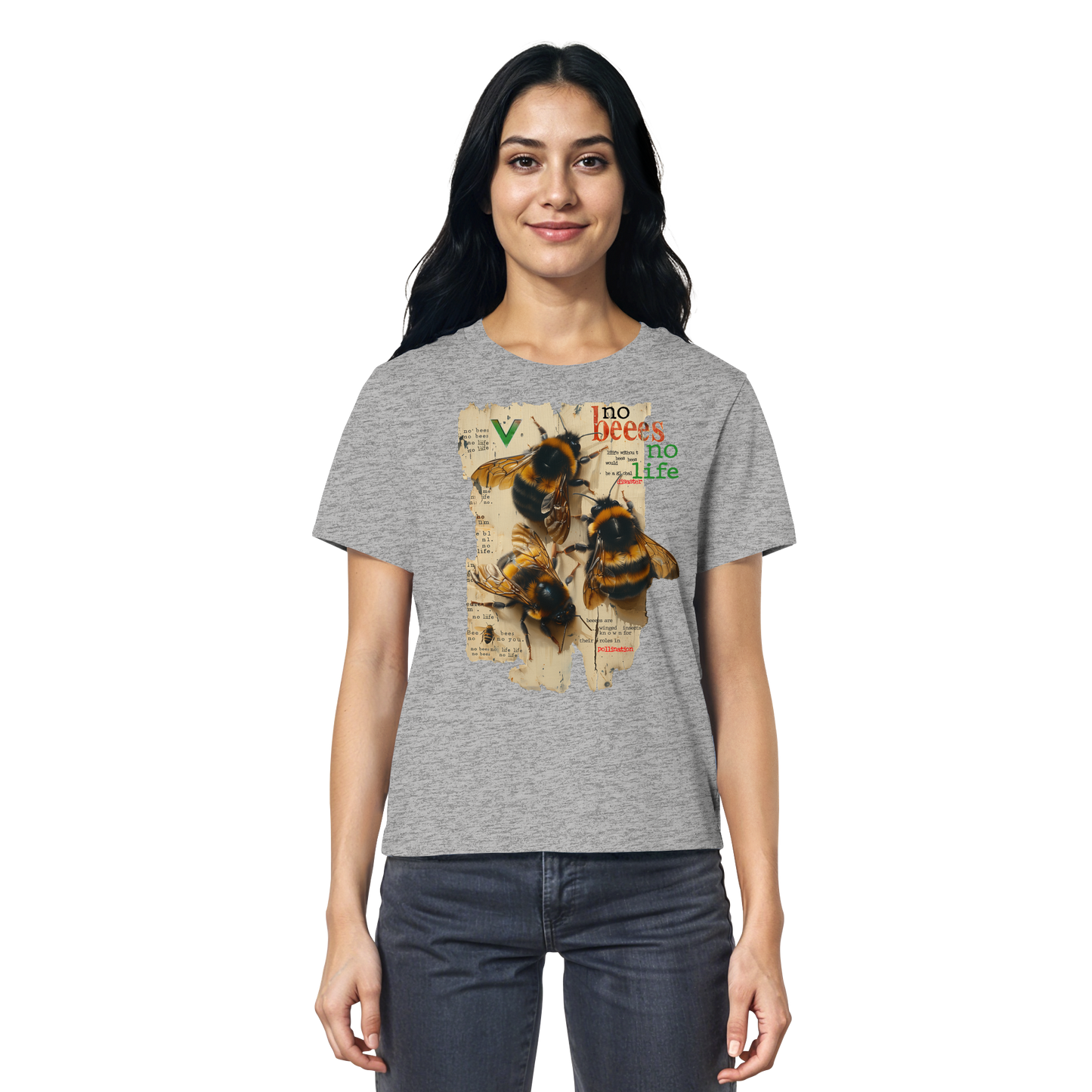 vegwear "no bees no life" 2.0 - Damen T-Shirt, bio, vegan