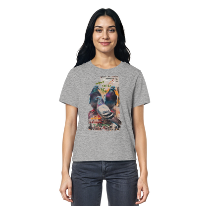 vegwear "respect our life - Tauben" - Damen Bio T-Shirt, nachhaltig, fair