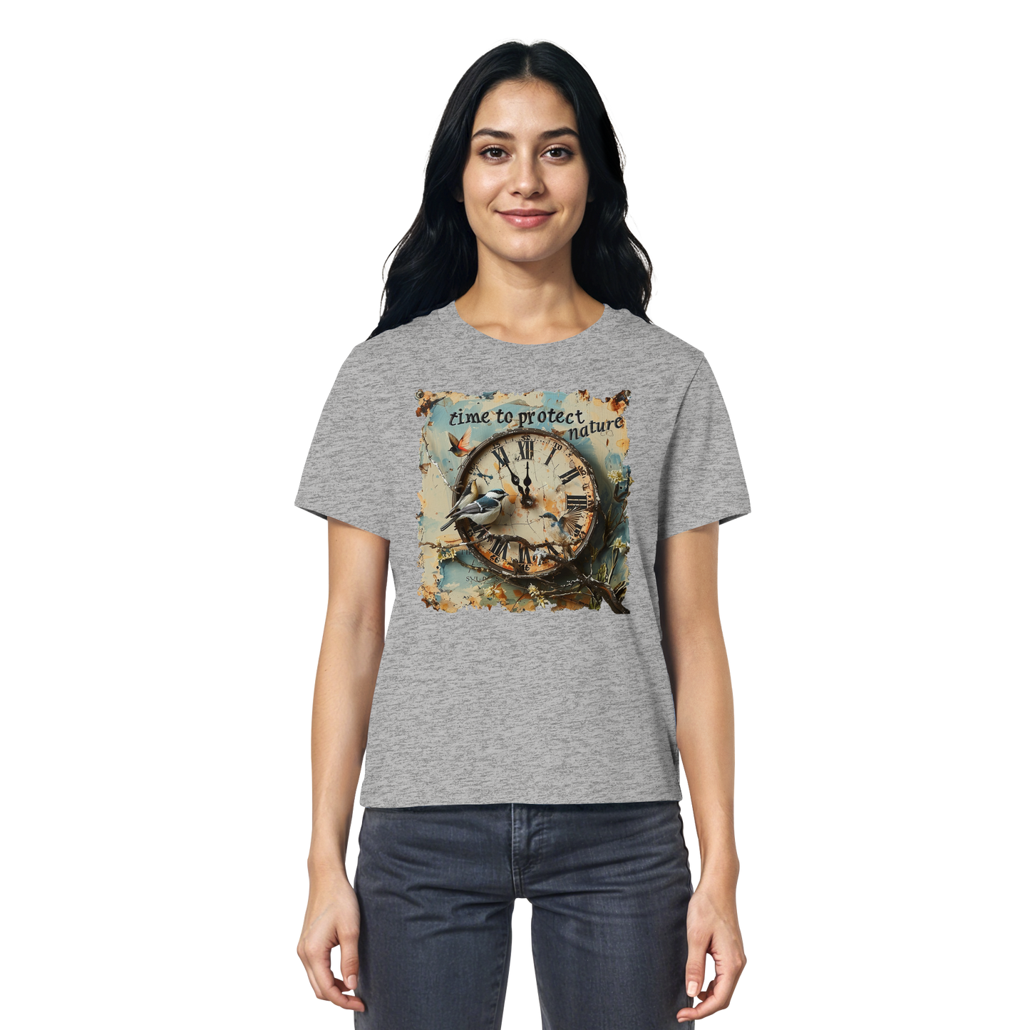 vegwear "time to protect nature" - Damen T-Shirt, nachhaltige Mode
