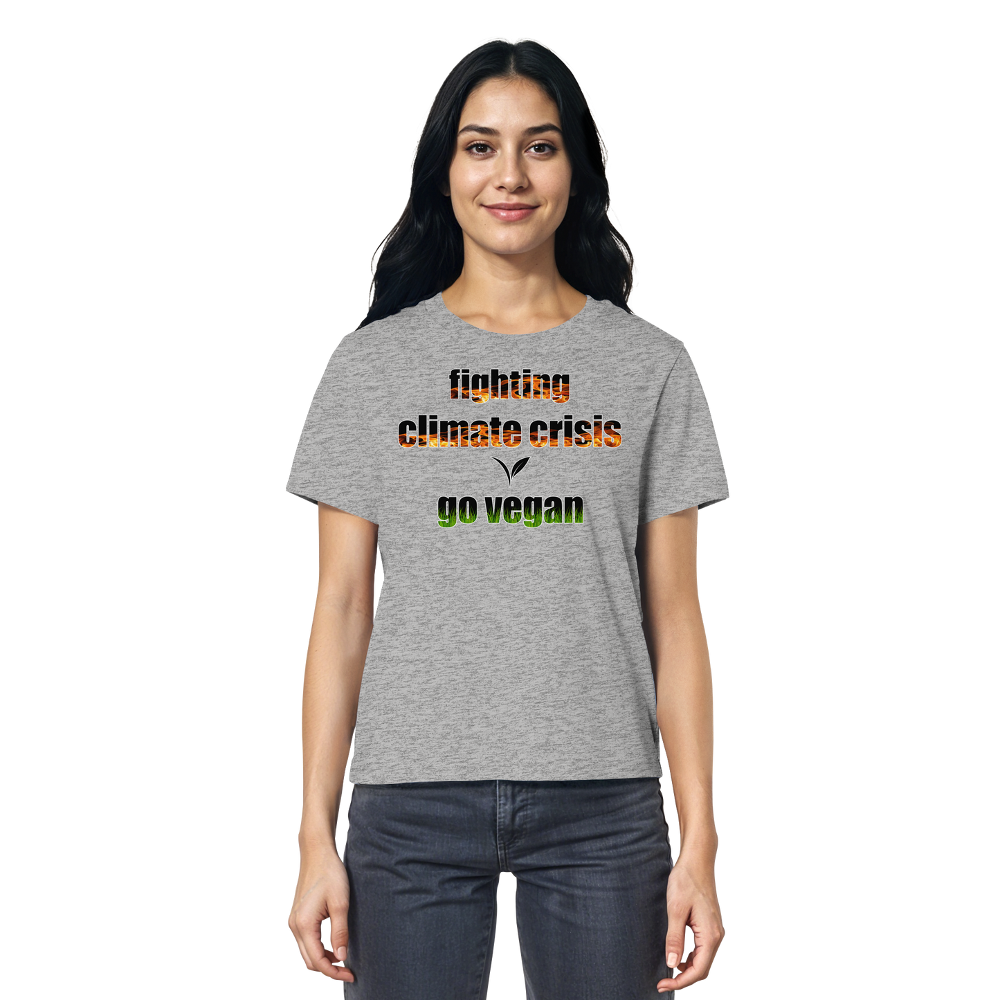 vegwear "fighting climate cirsis" - Damen Bio T-Shirt vegan & klimafreundlich