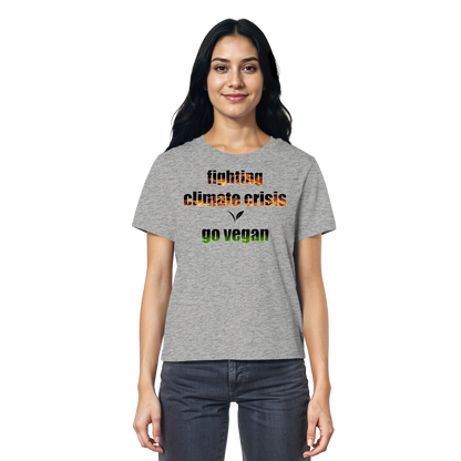 vegwear "fighting climate cirsis" - Damen Bio T-Shirt vegan & klimafreundlich