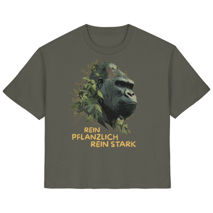 vegwear "Gorilla, rein pflanzlich rein stark" - Damen T-Shirt, bio, vegan