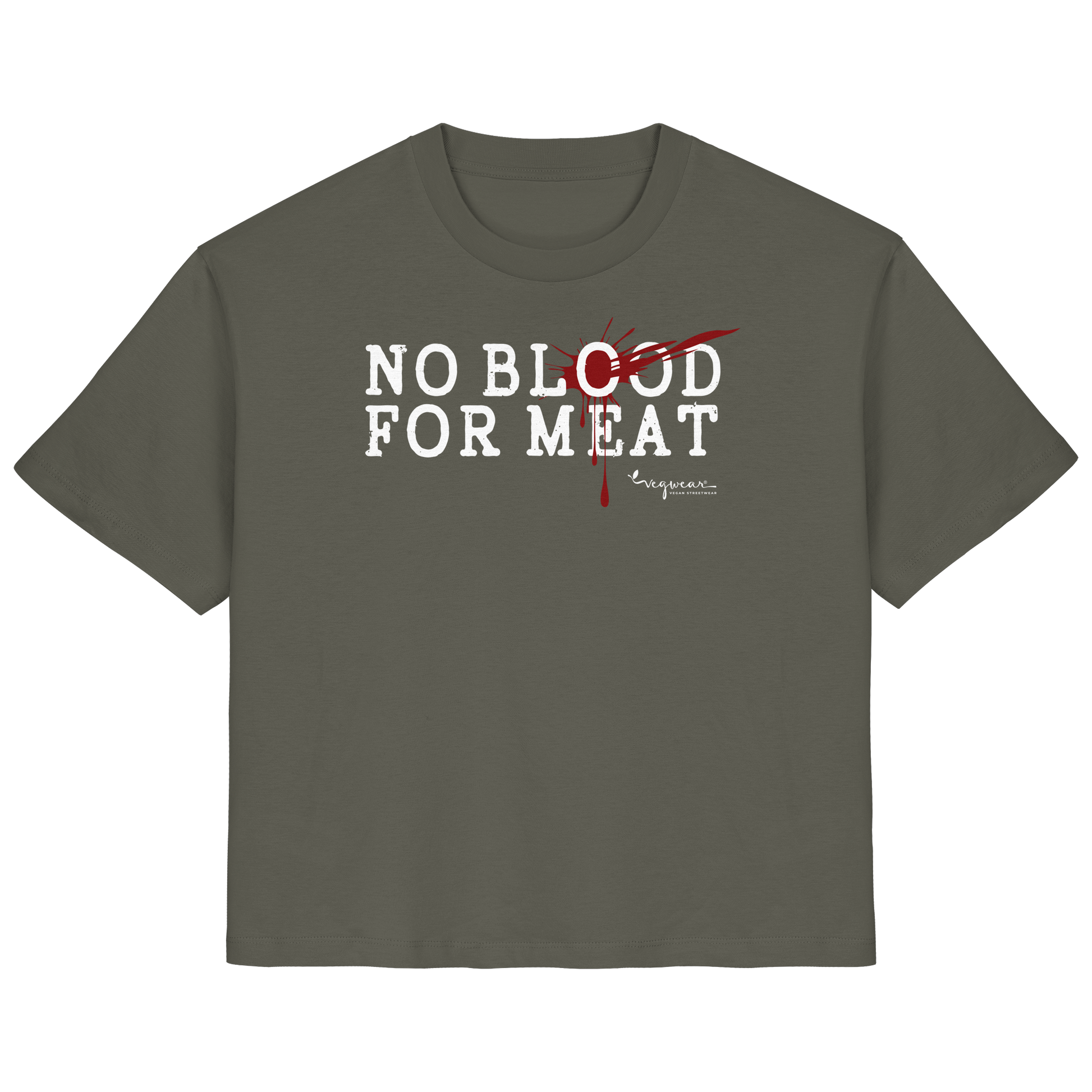 100% vegane T-Shirt für Damen: 'no blood for meat' | vegwear