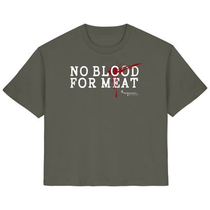 100% vegane T-Shirt für Damen: 'no blood for meat' | vegwear