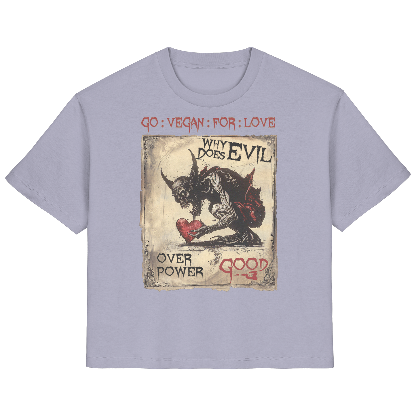 vegwear "why does evil" - Damen Bio T-Shirt