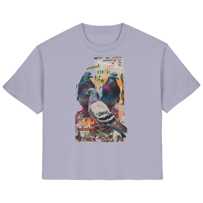 vegwear "respect our life - Tauben" - Damen Bio T-Shirt, nachhaltig, fair
