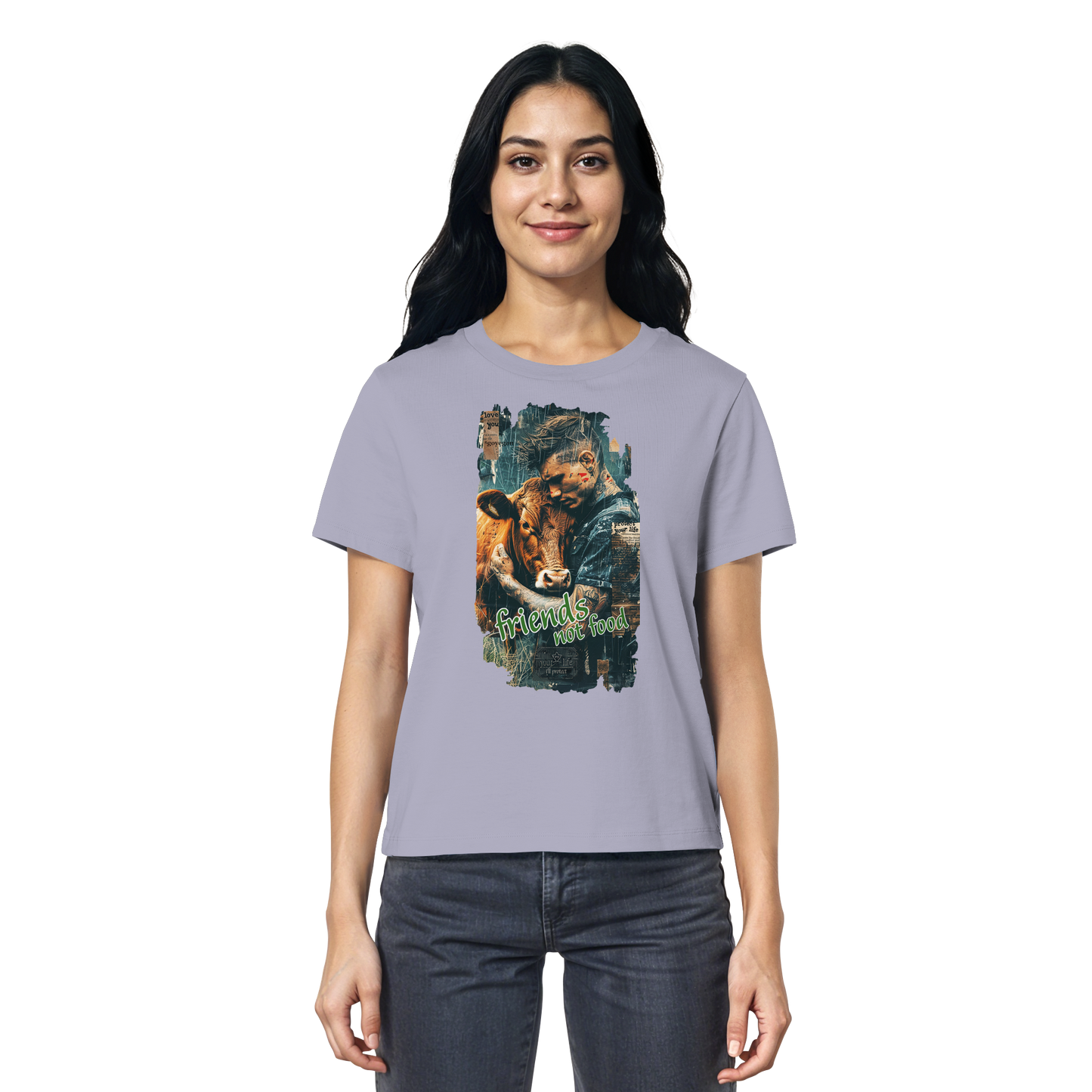 vegwear "friends not food" - Damen Bio T-Shirt, bio, fair