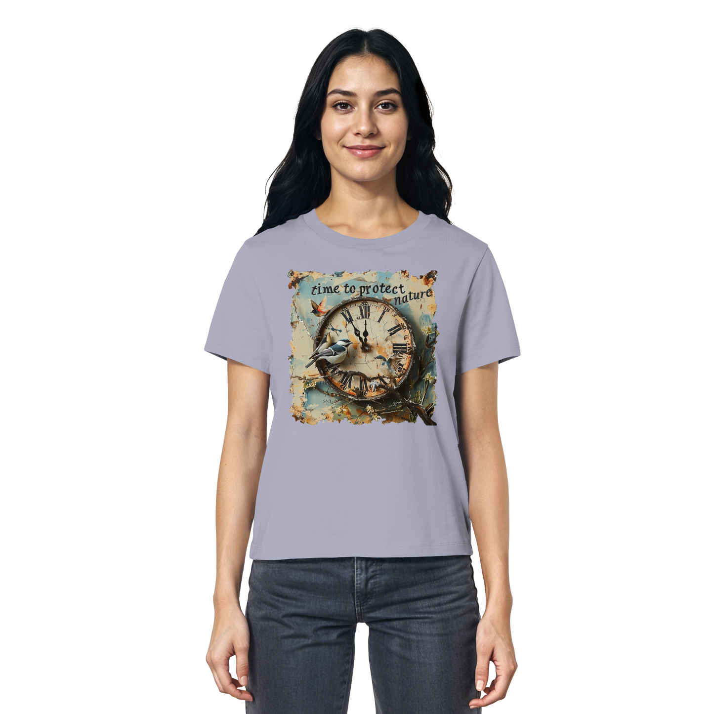 vegwear "time to protect nature" - Damen T-Shirt, nachhaltige Mode