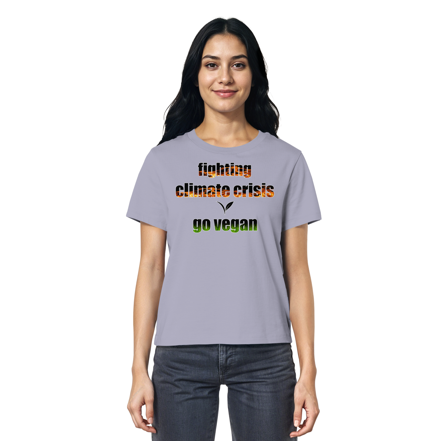 vegwear "fighting climate cirsis" - Damen Bio T-Shirt vegan & klimafreundlich