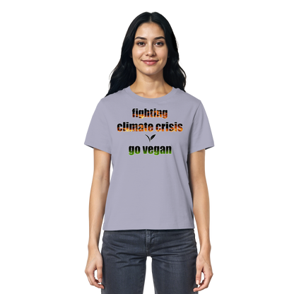 vegwear "fighting climate cirsis" - Damen Bio T-Shirt vegan & klimafreundlich