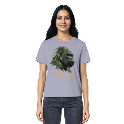 vegwear "Gorilla, rein pflanzlich rein stark" - Damen T-Shirt, bio, vegan