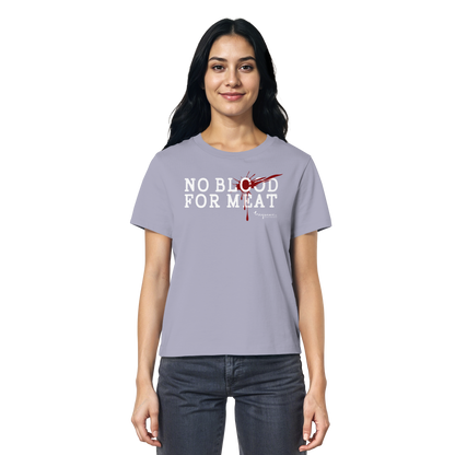 100% vegane T-Shirt für Damen: 'no blood for meat' | vegwear