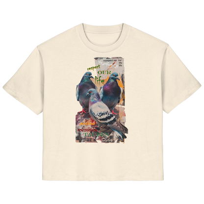vegwear "respect our life - Tauben" - Damen Bio T-Shirt, nachhaltig, fair