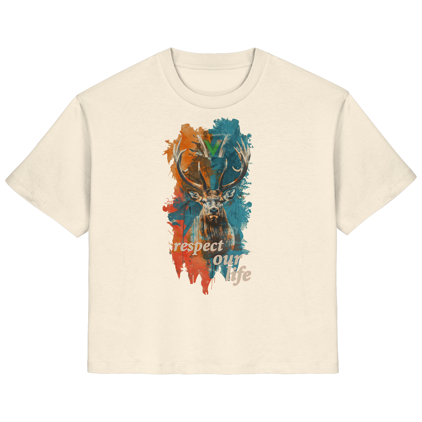 vegwear "respect our life - Hirsch" - Damen T-Shirt