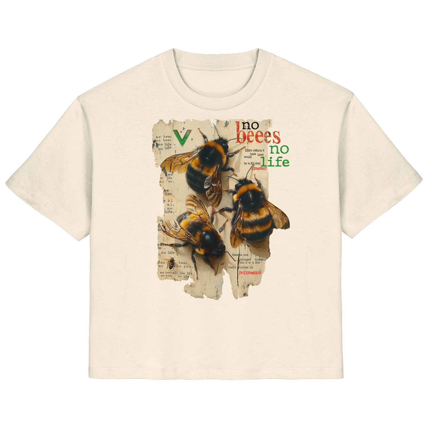 vegwear "no bees no life" 2.0 - Damen T-Shirt, bio, vegan