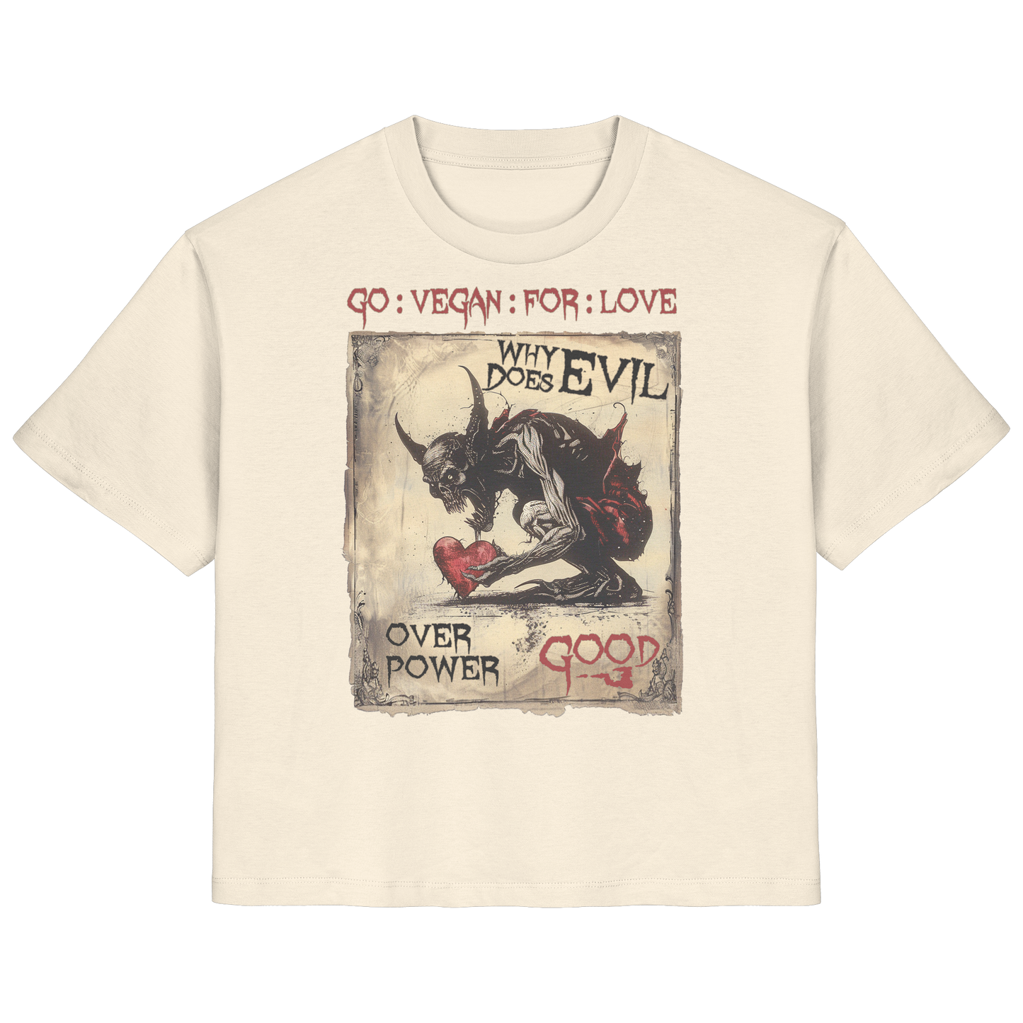 vegwear "why does evil" - Damen Bio T-Shirt