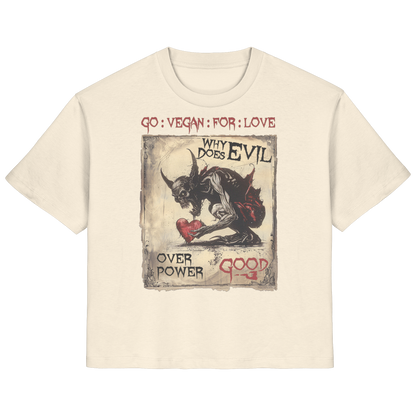 vegwear "why does evil" - Damen Bio T-Shirt