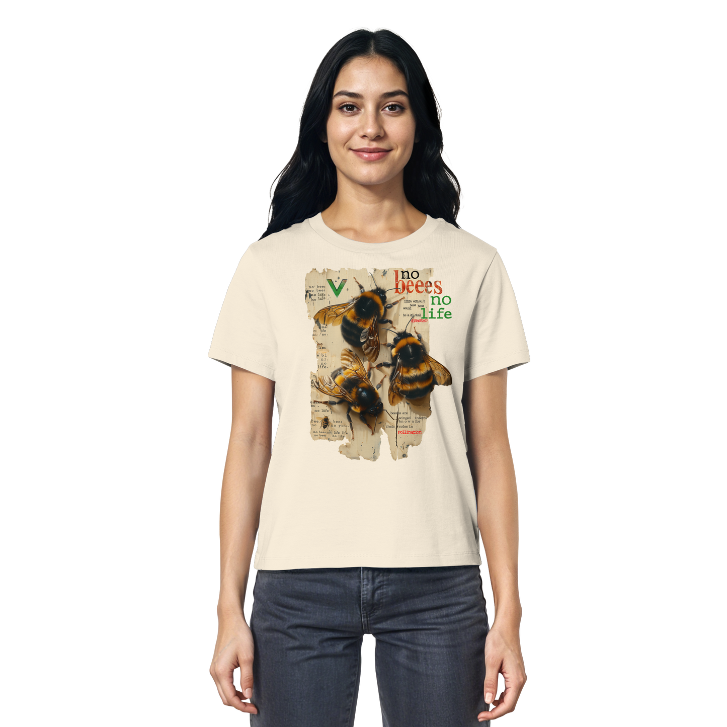 vegwear "no bees no life" 2.0 - Damen T-Shirt, bio, vegan