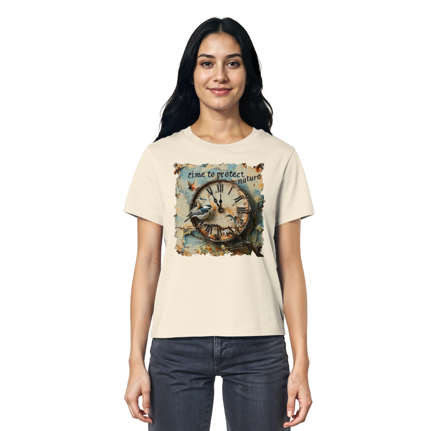 vegwear "time to protect nature" - Damen T-Shirt, nachhaltige Mode