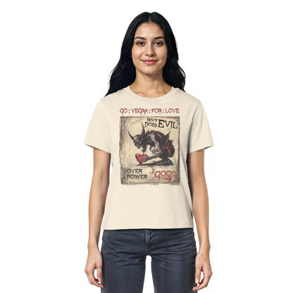 vegwear "why does evil" - Damen Bio T-Shirt