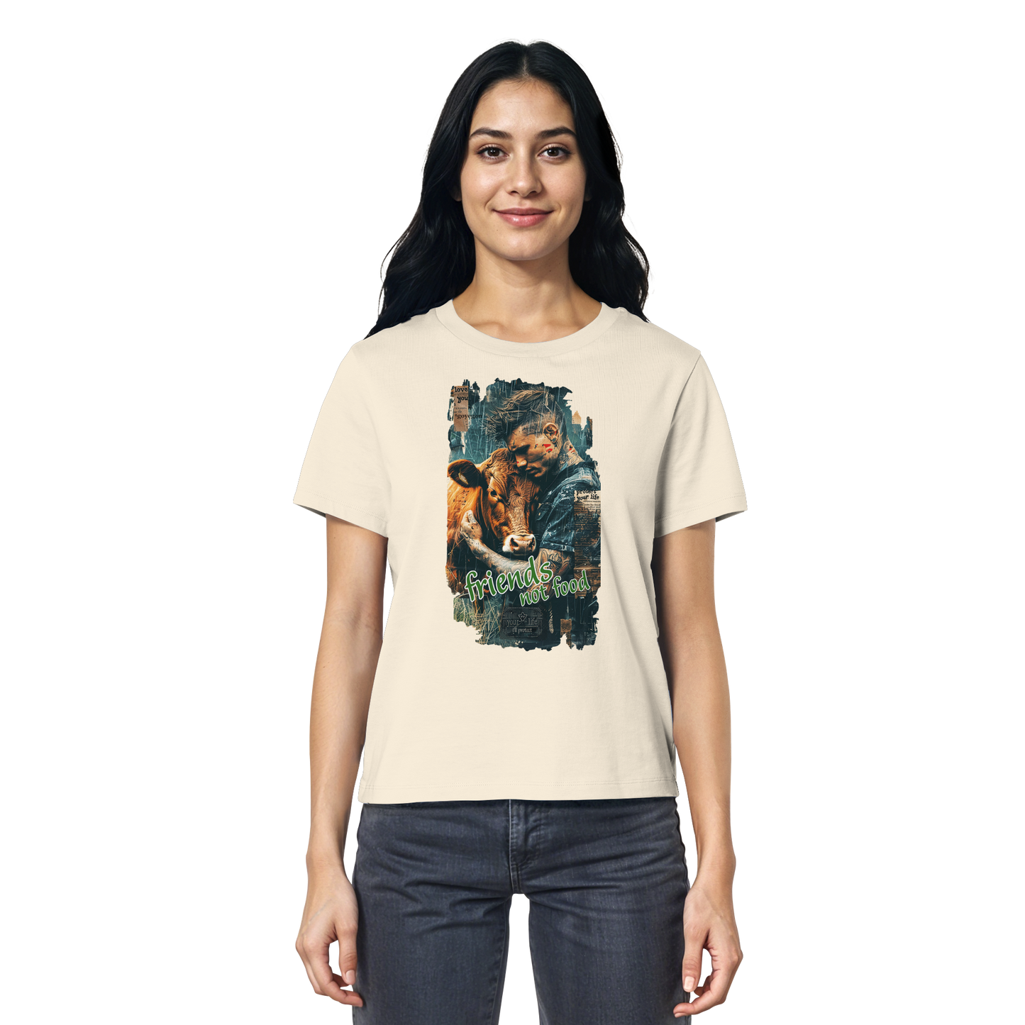 vegwear "friends not food" - Damen Bio T-Shirt, bio, fair
