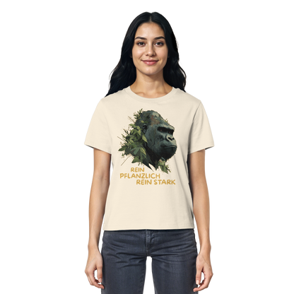 vegwear "Gorilla, rein pflanzlich rein stark" - Damen T-Shirt, bio, vegan