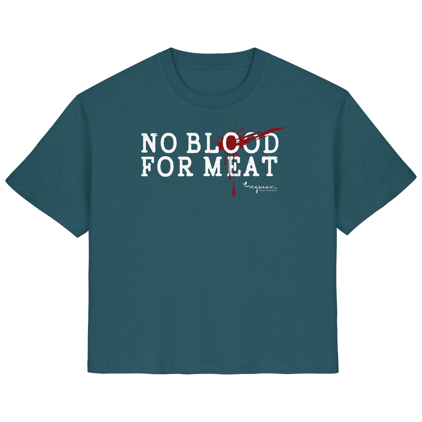 100% vegane T-Shirt für Damen: 'no blood for meat' | vegwear
